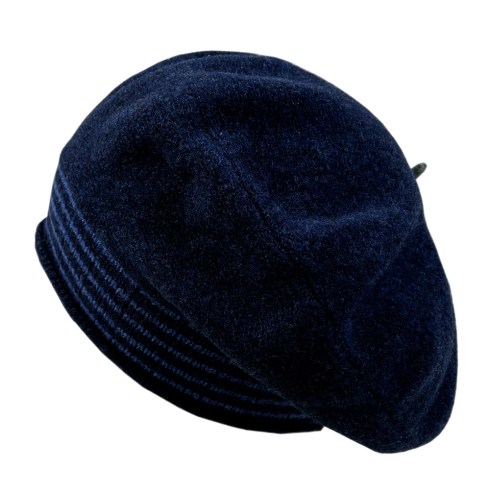 navy striped beret